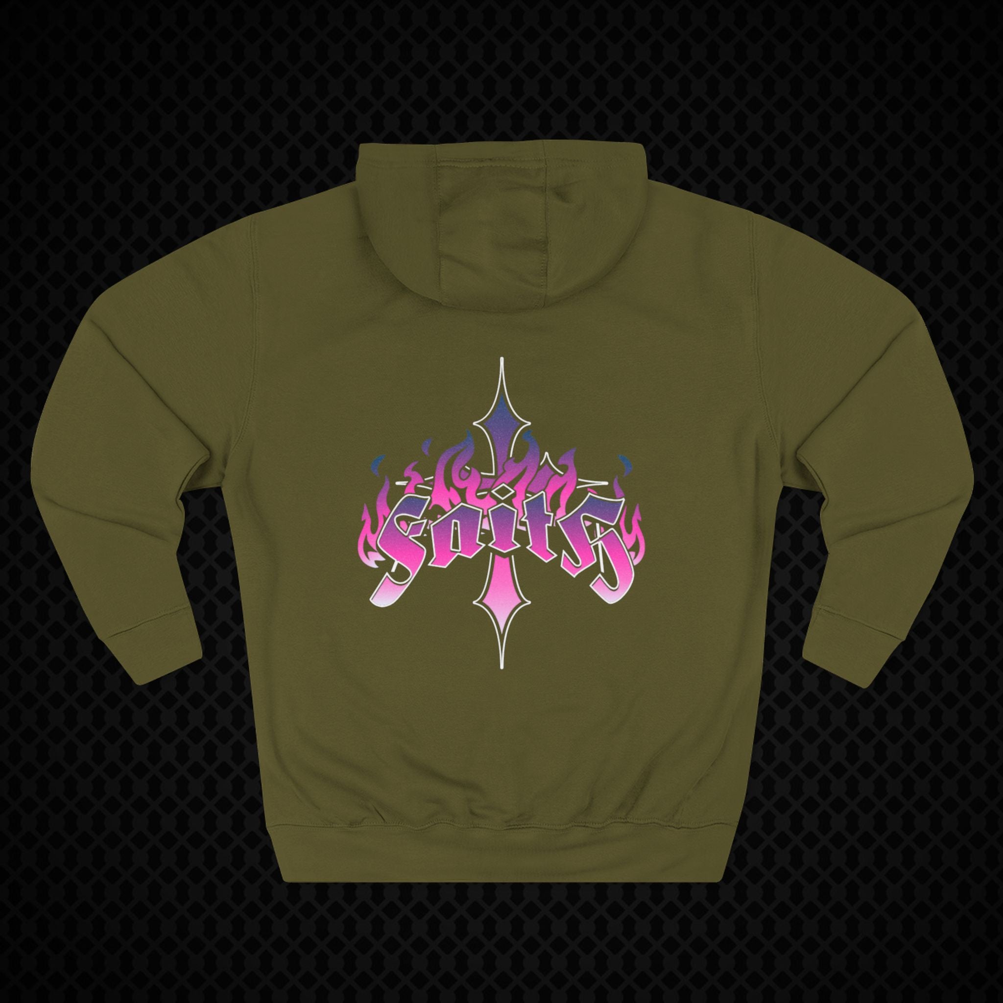 Vibrant Three-Panel Flame Hoodie for Trendsetters