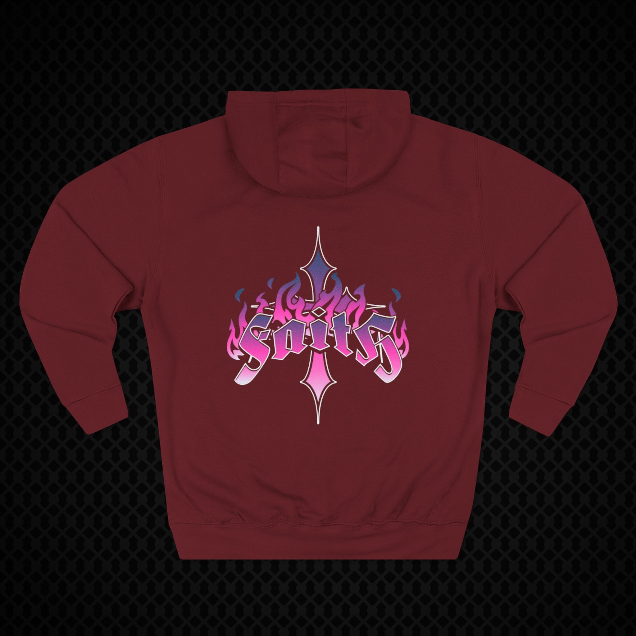 Vibrant Three-Panel Flame Hoodie for Trendsetters