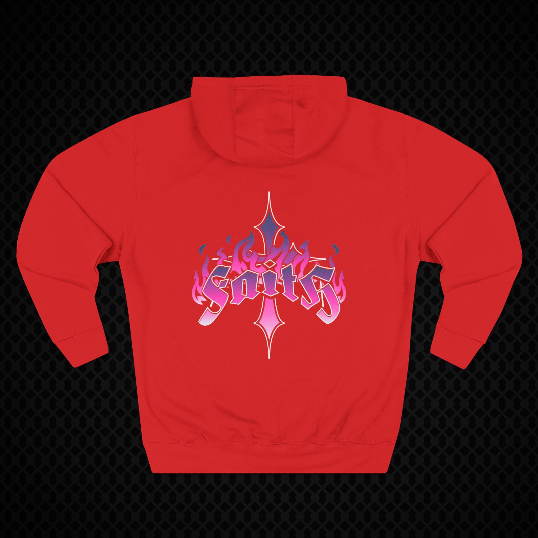 Vibrant Three-Panel Flame Hoodie for Trendsetters