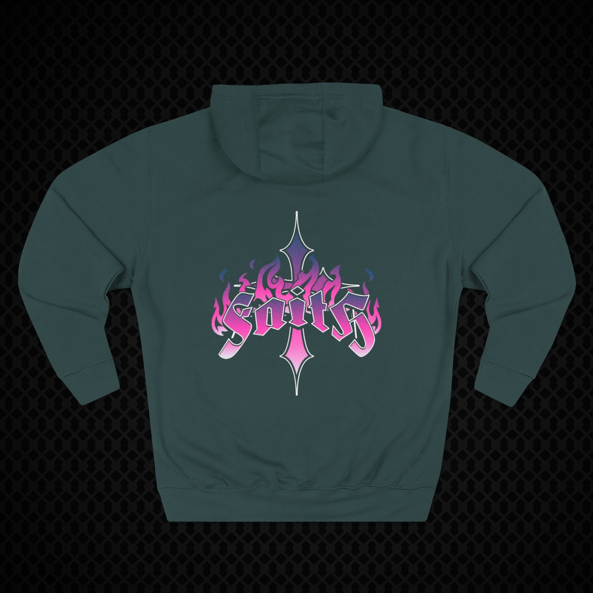 Vibrant Three-Panel Flame Hoodie for Trendsetters