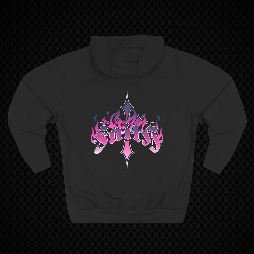 Vibrant Three-Panel Flame Hoodie for Trendsetters