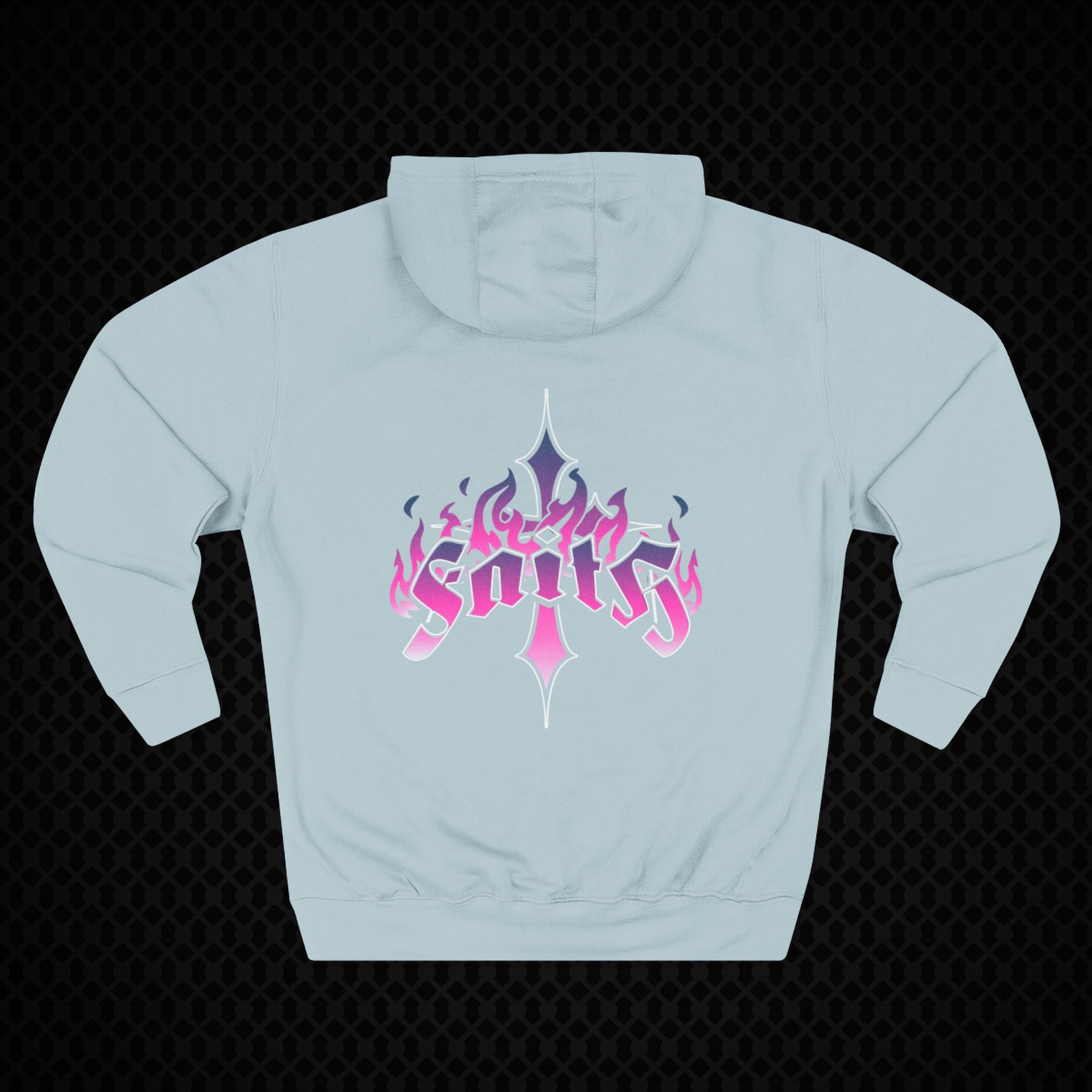 Vibrant Three-Panel Flame Hoodie for Trendsetters