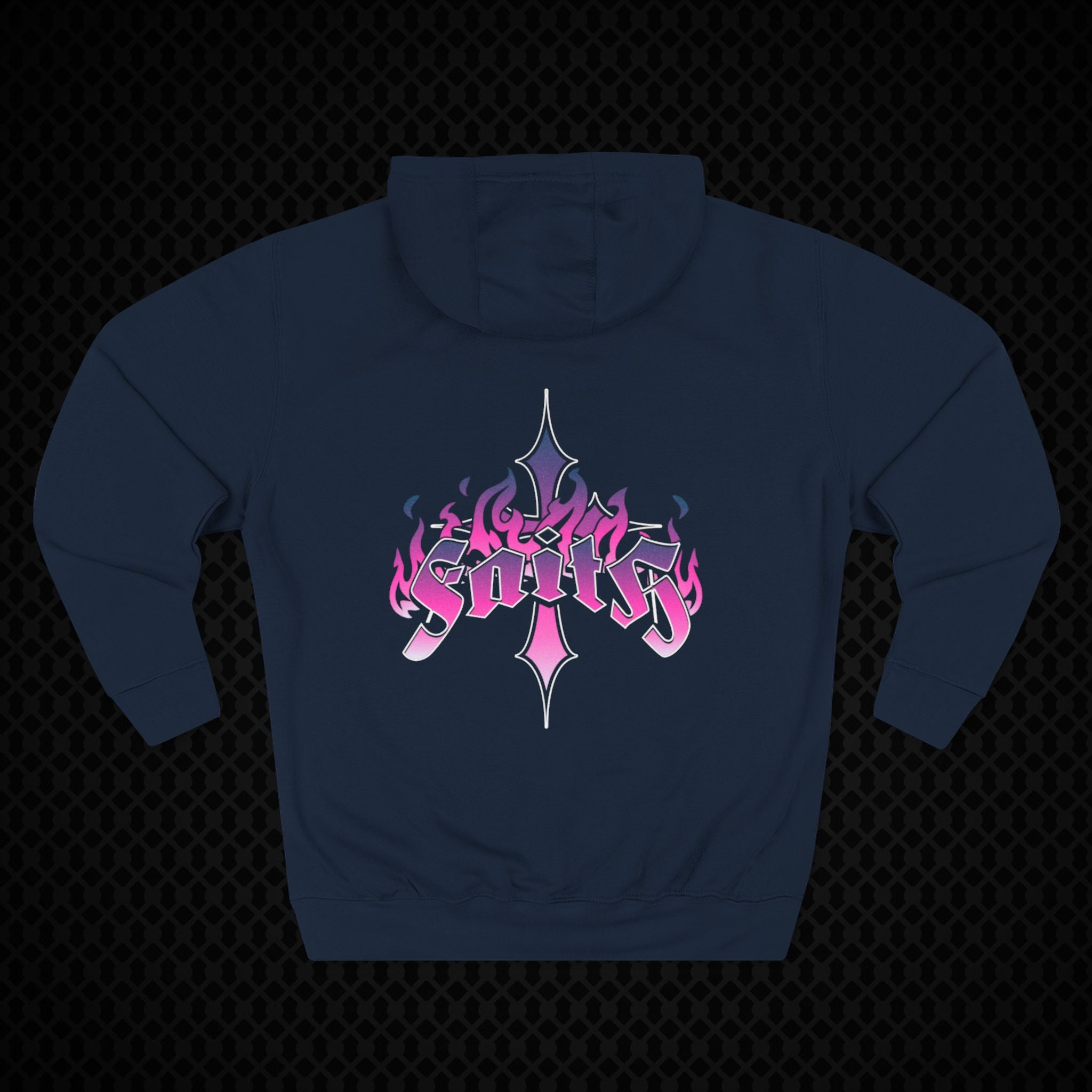 Vibrant Three-Panel Flame Hoodie for Trendsetters