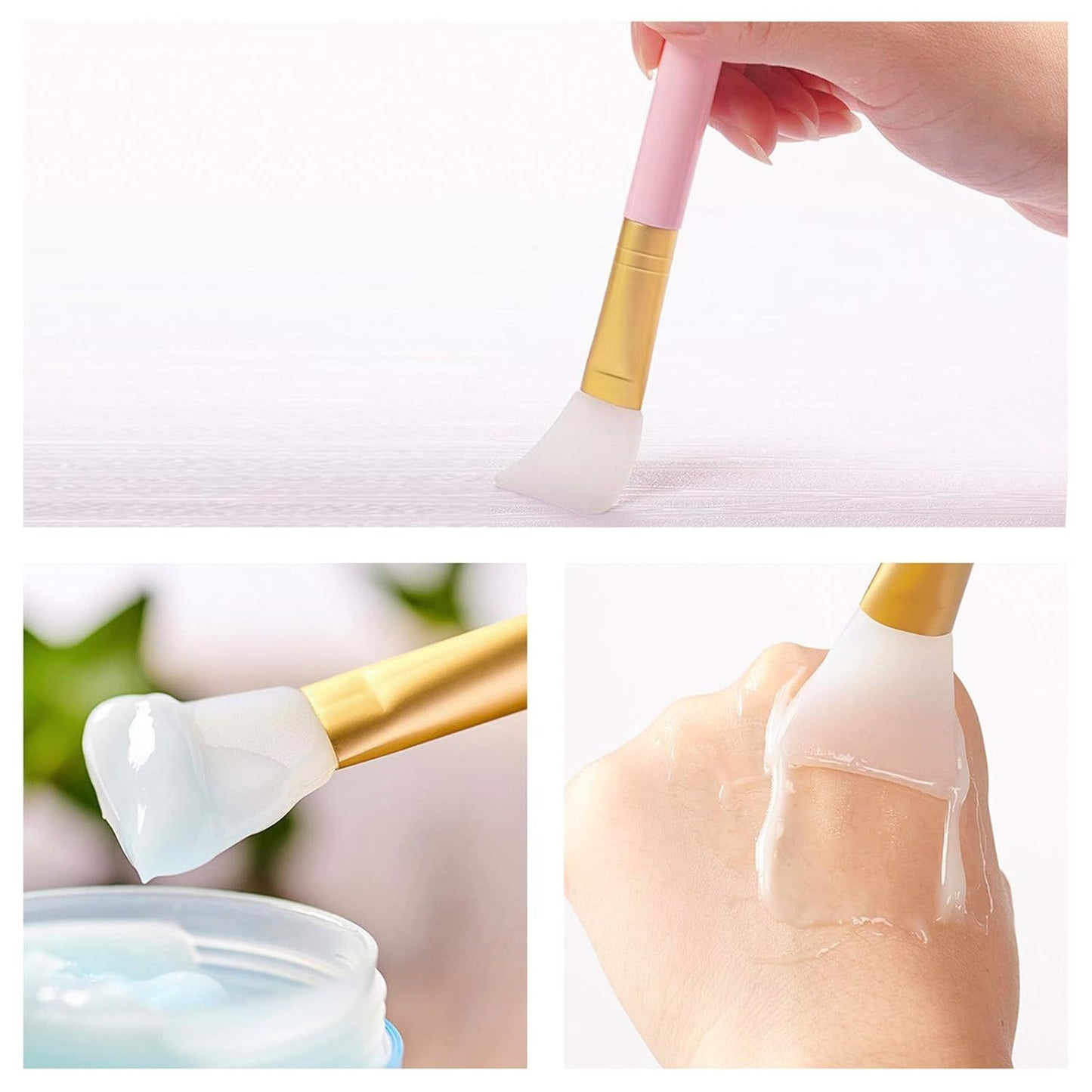 1 Pcs Reusable Silicone Face And Body Mask Applicator  Soft Hairless Spatula Brush For Clay, Mud, Lotion And DIY Skincare, 6 Colors